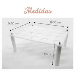 SUPORTE CONE 24,5CMX29,5CM ALTURA 13CM CONTEM 5 PÇS (1PLACA E 4 PÉS)