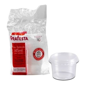 POTE REDONDO 145 ML FREEZER E MICROONDAS COM 24 UNIDADES