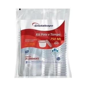 POTE REDONDO 750 ML – COM KIT POTE E TAMPA – C/25 UNIDADES