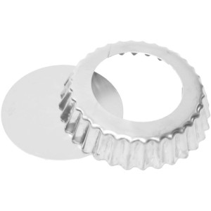 FORMA DE ALUMÍNIO TORTA MAÇÃ CRESPA COM FUNDO FALSO – 15X3 CM – UNIDADE