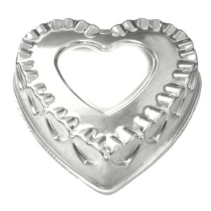 FORMA DE ALUMINIO CORACAO DECORADA T 33X7 CM