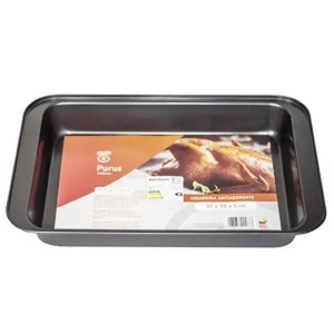 FORMA/ASSADEIRA RETANGULAR EM AÇO CARBONO COM REVESTIMENTO ANTIADERENTE – 37X25X5 CM – UNIDADE