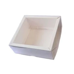 CAIXINHA ALTA MOLDURA COM VISOR PARA 4 DOCES BRANCA - UNIDADE