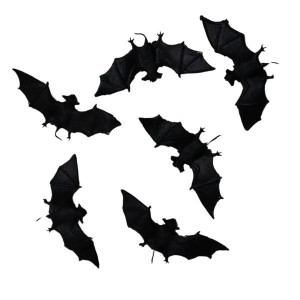 MINI MORCEGO DE BORRACHA DECORATIVO COM 12 UNIDADES