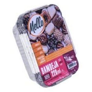 BANDEJA RETANGULAR M90 FRACIONADO COM TAMPA DE PAPEL 220 ML C/ 10 UNIDADES