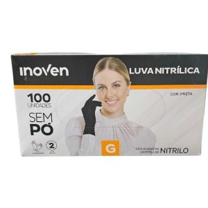 CAIXA LUVA NITRILICA SEM PO PRETA TAMANHO (M) C/1000 UNIDADES (10X100) TALGE/VABENE
