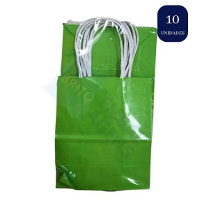 SACOLA DE PAPEL 14X08X16 PACOTE COM 10 UNIDADES VARIAS CORES