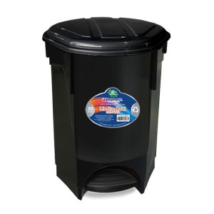LIXEIRA COM PEDAL PRETA 30 LITROS