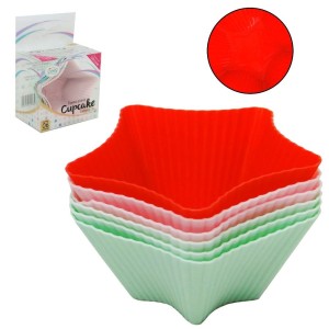FORMAS DE SILICONE PARA CUPCAKE COLORS COM 6 PEÇAS