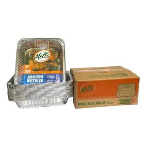 CAIXA ASSADEIRA RETANGULAR 3 LITROS DE ALUM C/20 UNIDADES