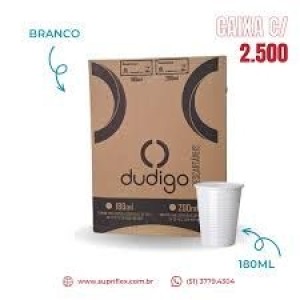 CAIXA COPO 180 ML BRANCO C/2500 UNIDADES (25X100)