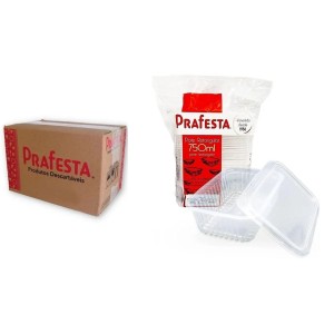 CAIXA POTE RETANGULAR 750 ML FREEZER/MICROONDAS C/144 POTES