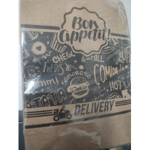 SACO DELIVERY ESTAMPADO 18X25 CM C/100 UND