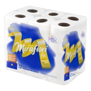 PAPEL HIGIÊNICO FOLHA DUPLA MIRAFIORI FIT 12 ROLOS C/ 20 METROS
